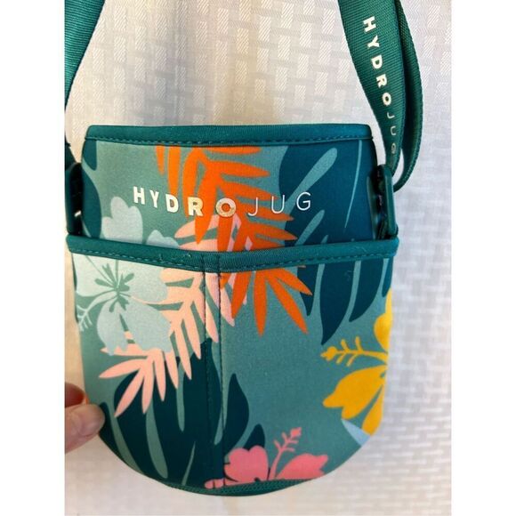 Hydro Jug crossbody strap teal flowers - Picture 4 of 7